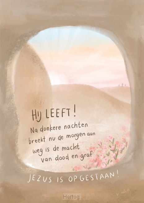 Hij leeft! - enkele kaart met envelop